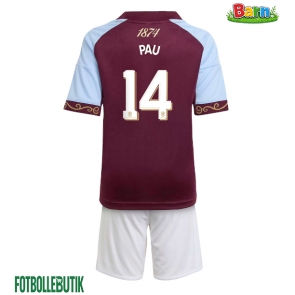 Aston Villa Pau Torres #14 Hemmaställ Barn 2025-26 Kortärmad (+ Korta byxor)